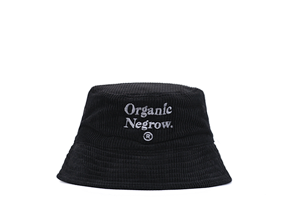 ORGANIC NEGROW CORDUROY BLACK BUCKET HAT